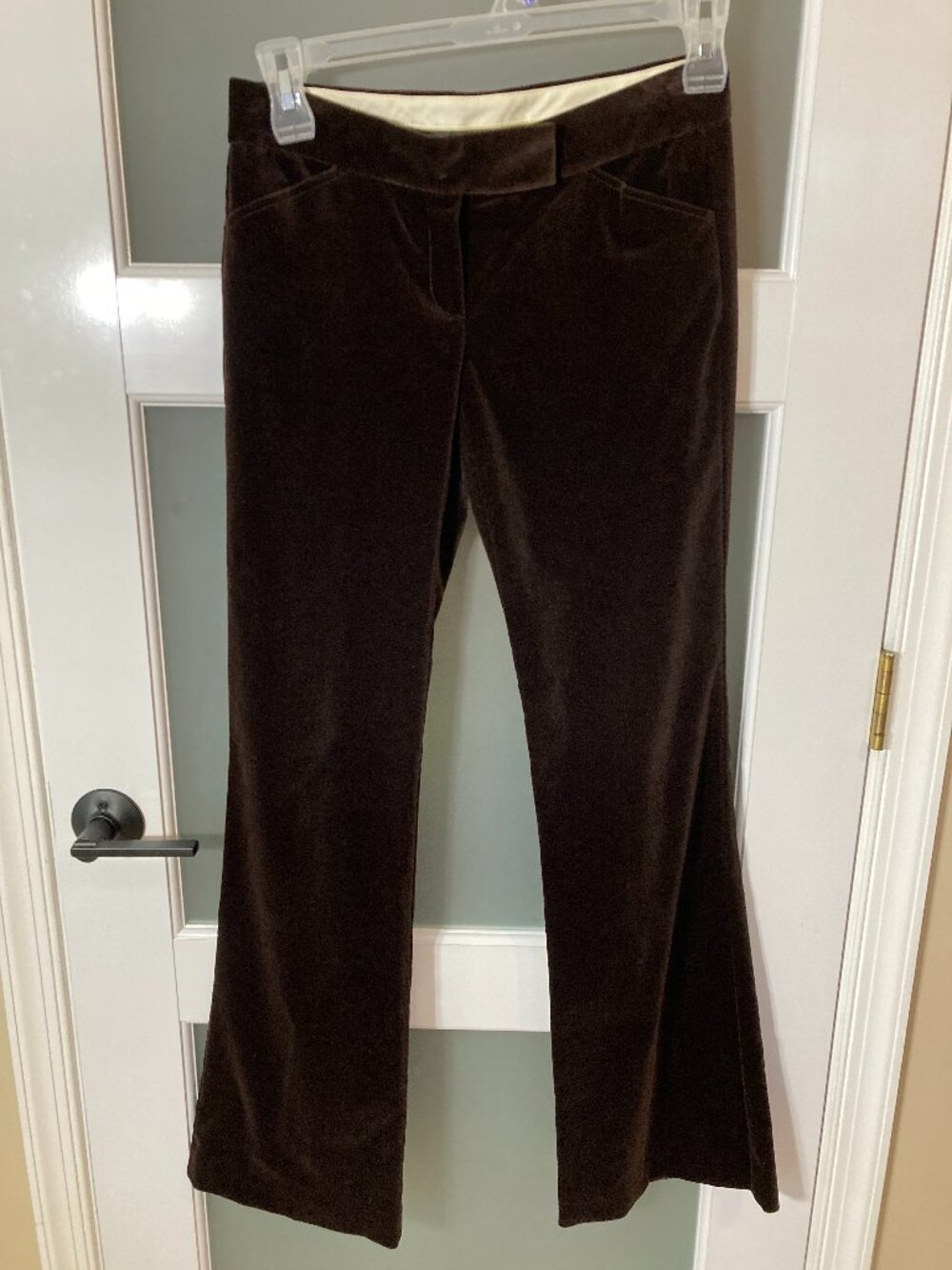 Theory Chocolate Brown Velvet Low Rise Straight Leg Pants Size - 2